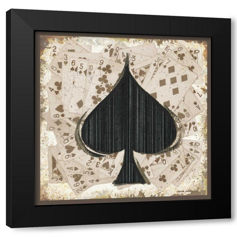 Spades Black Modern Wood Framed Art Print with Double Matting by Phillips, Anita