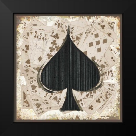 Spades Black Modern Wood Framed Art Print by Phillips, Anita