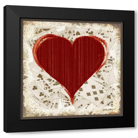 Hearts Black Modern Wood Framed Art Print by Phillips, Anita
