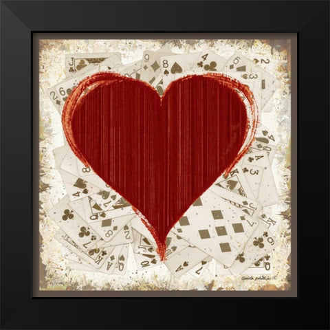 Hearts Black Modern Wood Framed Art Print by Phillips, Anita