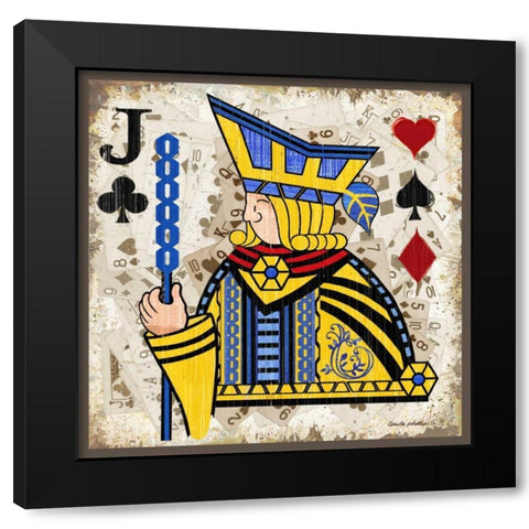 Jack of Clubs Black Modern Wood Framed Art Print by Phillips, Anita
