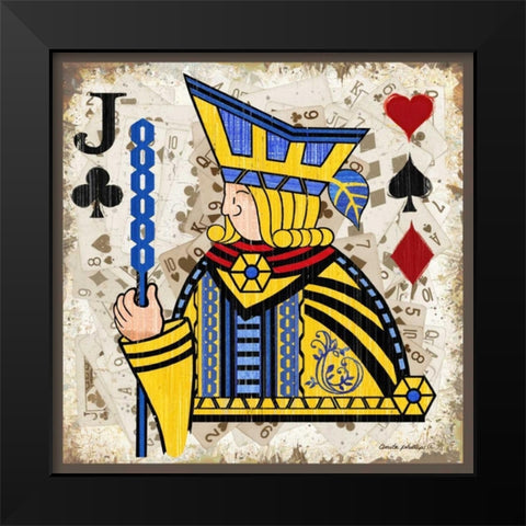 Jack of Clubs Black Modern Wood Framed Art Print by Phillips, Anita