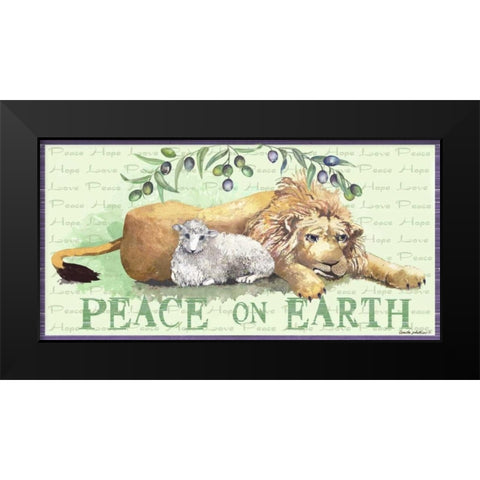 Peace on Earth Black Modern Wood Framed Art Print by Phillips, Anita