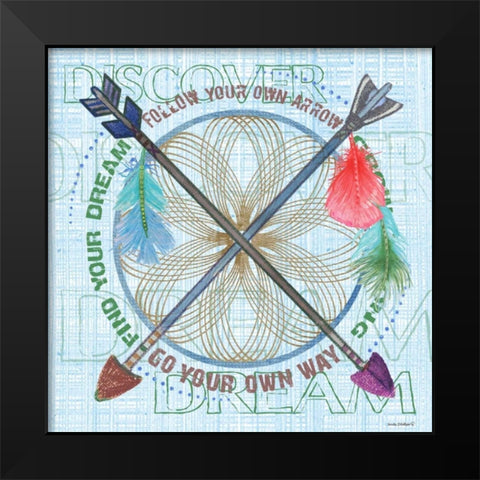 Boys Dream Catcher Black Modern Wood Framed Art Print by Phillips, Anita