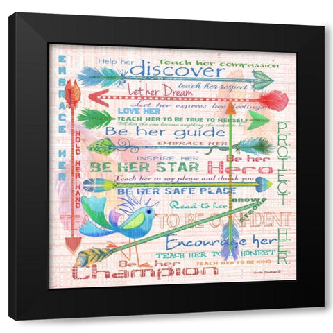 Be Her Safe Place Black Modern Wood Framed Art Print with Double Matting by Phillips, Anita