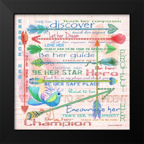 Be Her Safe Place Black Modern Wood Framed Art Print by Phillips, Anita