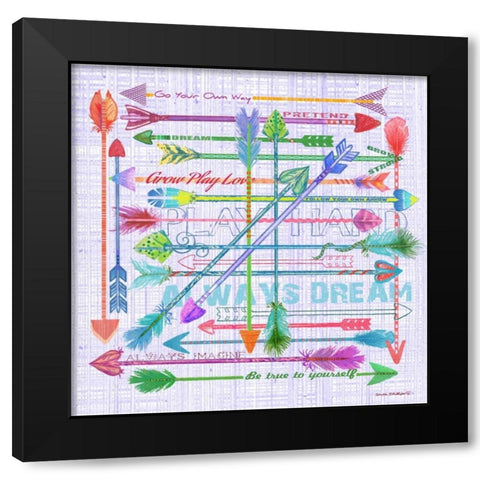 Arrows Black Modern Wood Framed Art Print with Double Matting by Phillips, Anita