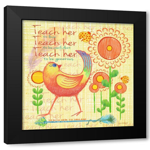 Lil Bird I Black Modern Wood Framed Art Print with Double Matting by Phillips, Anita