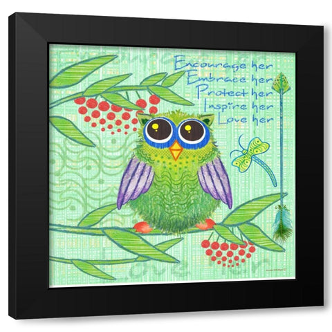 Lil Bird II Black Modern Wood Framed Art Print by Phillips, Anita