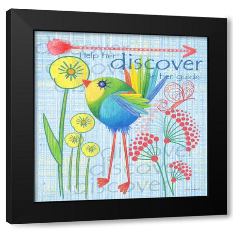Lil Bird III Black Modern Wood Framed Art Print with Double Matting by Phillips, Anita