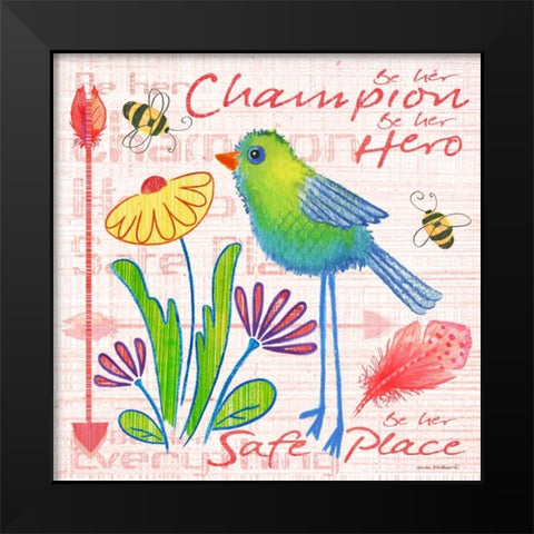 Lil Bird IV Black Modern Wood Framed Art Print by Phillips, Anita