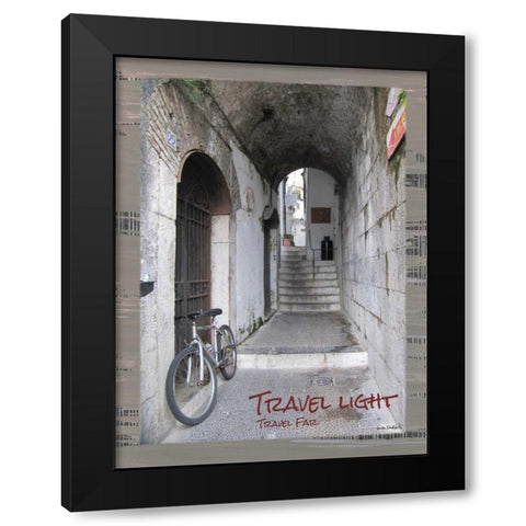 Travel Light Black Modern Wood Framed Art Print by Phillips, Anita