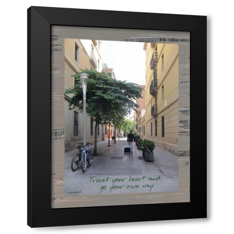 Traveler Black Modern Wood Framed Art Print with Double Matting by Phillips, Anita