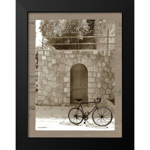 If You Are Afraid Sepia Black Modern Wood Framed Art Print by Phillips, Anita