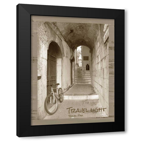 Travel Light Sepia Black Modern Wood Framed Art Print with Double Matting by Phillips, Anita
