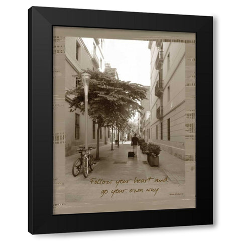 Traveler Sepia Black Modern Wood Framed Art Print by Phillips, Anita