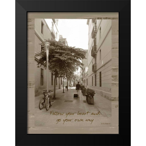 Traveler Sepia Black Modern Wood Framed Art Print by Phillips, Anita