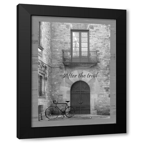 After the Trail BandW Black Modern Wood Framed Art Print by Phillips, Anita