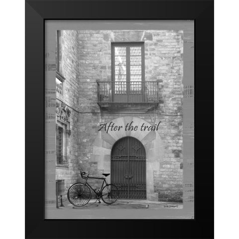 After the Trail BandW Black Modern Wood Framed Art Print by Phillips, Anita