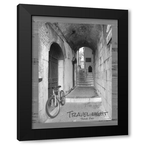 Travel Light BandW Black Modern Wood Framed Art Print by Phillips, Anita