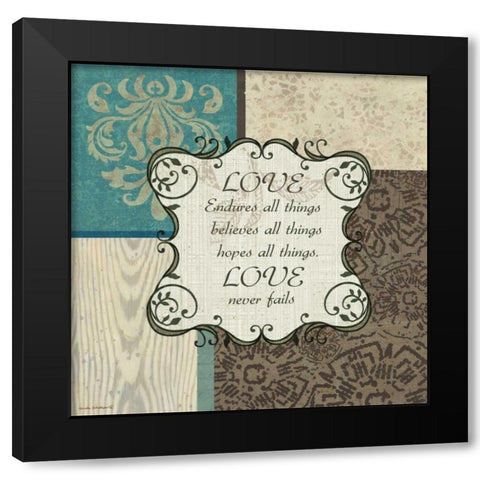 Love Black Modern Wood Framed Art Print with Double Matting by Phillips, Anita