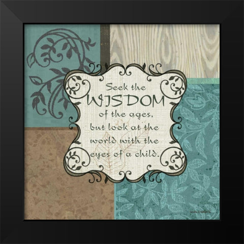 Wisdom Black Modern Wood Framed Art Print by Phillips, Anita