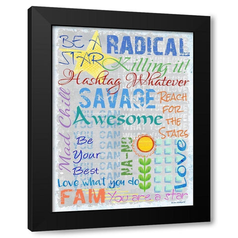 Star Black Modern Wood Framed Art Print with Double Matting by Phillips, Anita