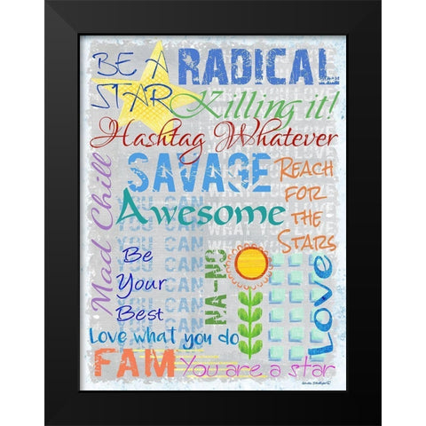 Star Black Modern Wood Framed Art Print by Phillips, Anita