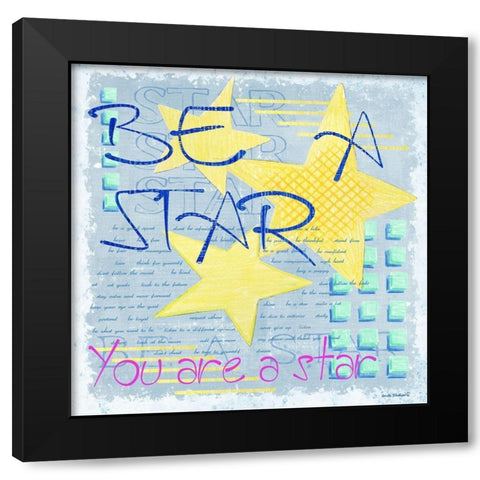 Be a Star Black Modern Wood Framed Art Print with Double Matting by Phillips, Anita