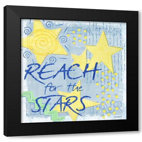 Reach for the Stars Black Modern Wood Framed Art Print by Phillips, Anita