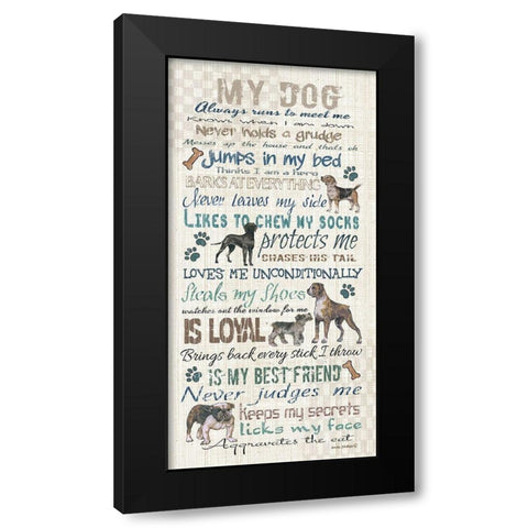My Dog Black Modern Wood Framed Art Print with Double Matting by Phillips, Anita