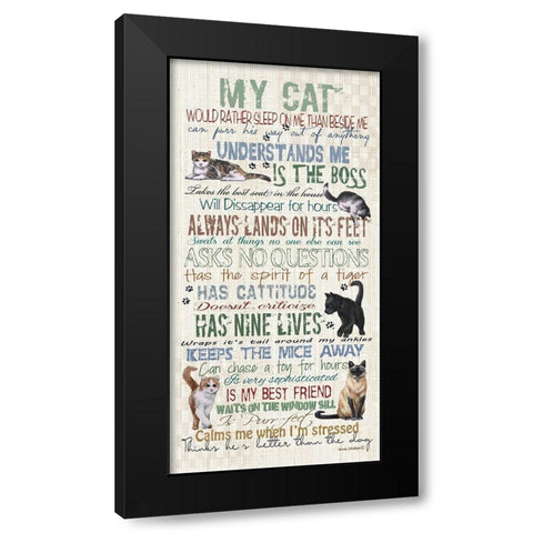 My Cat Black Modern Wood Framed Art Print with Double Matting by Phillips, Anita