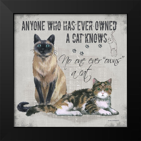 Owns a Cat Black Modern Wood Framed Art Print by Phillips, Anita