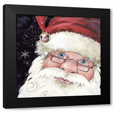 Santa Selfie Black Modern Wood Framed Art Print with Double Matting by Phillips, Anita