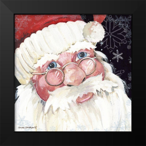 Santa Selfie II Black Modern Wood Framed Art Print by Phillips, Anita