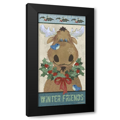 Winter Friends Black Modern Wood Framed Art Print by Phillips, Anita