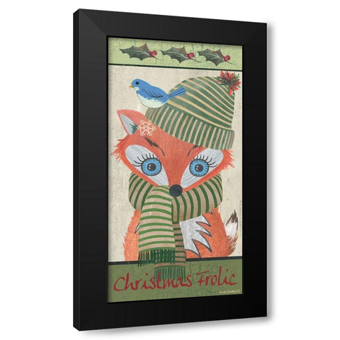 Christmas Frolic Black Modern Wood Framed Art Print by Phillips, Anita