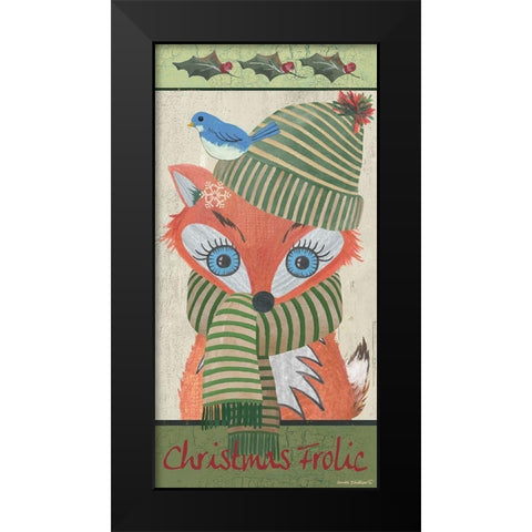 Christmas Frolic Black Modern Wood Framed Art Print by Phillips, Anita
