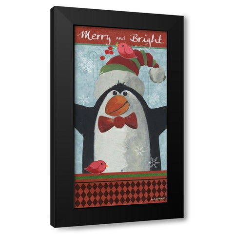 Merry and Bright Black Modern Wood Framed Art Print by Phillips, Anita