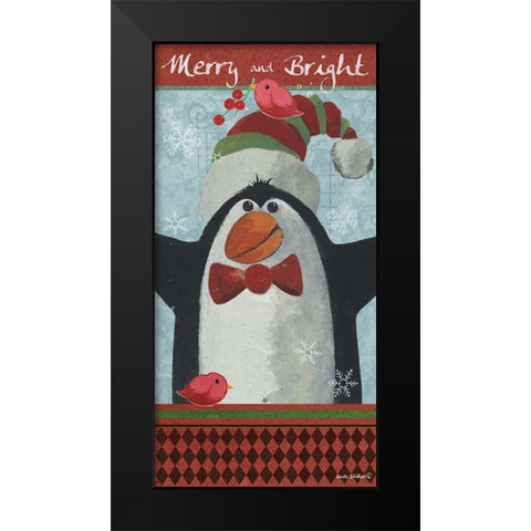 Merry and Bright Black Modern Wood Framed Art Print by Phillips, Anita