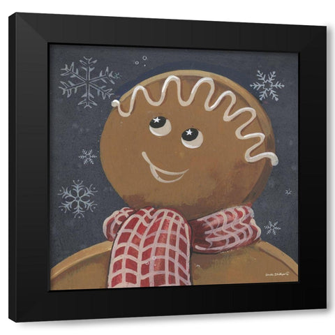 Gingerbread Cookie Black Modern Wood Framed Art Print by Phillips, Anita