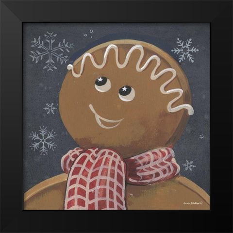 Gingerbread Cookie Black Modern Wood Framed Art Print by Phillips, Anita