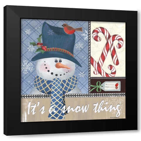A Snow Thing Black Modern Wood Framed Art Print by Phillips, Anita