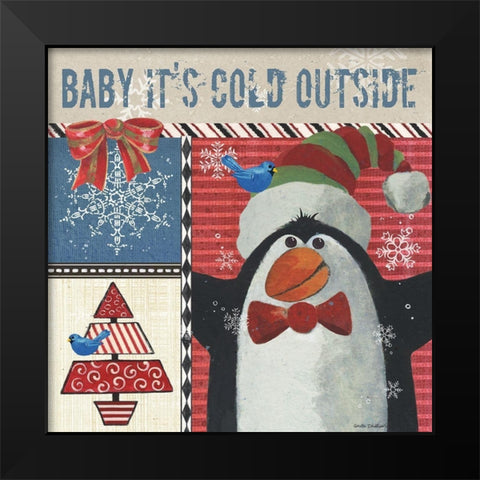 Cold Outside Black Modern Wood Framed Art Print by Phillips, Anita