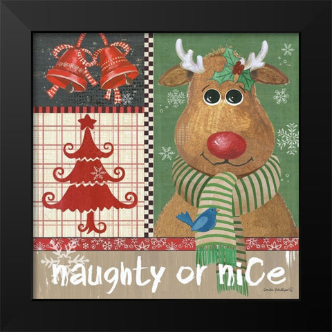 Naughty or Nice Black Modern Wood Framed Art Print by Phillips, Anita