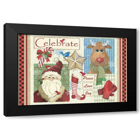 Celebrate Black Modern Wood Framed Art Print by Phillips, Anita