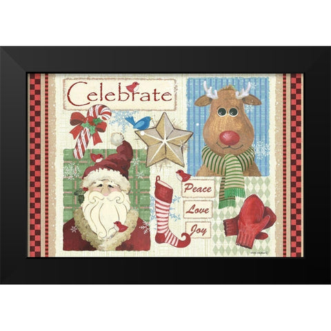 Celebrate Black Modern Wood Framed Art Print by Phillips, Anita