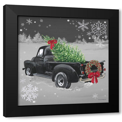 Black Truck on Black Black Modern Wood Framed Art Print with Double Matting by Phillips, Anita