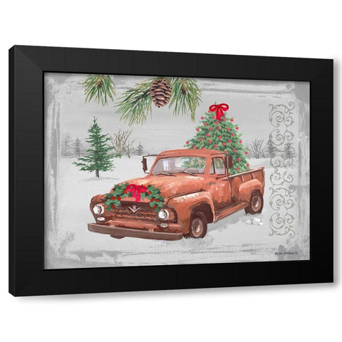 Old Orange Truck Black Modern Wood Framed Art Print by Phillips, Anita