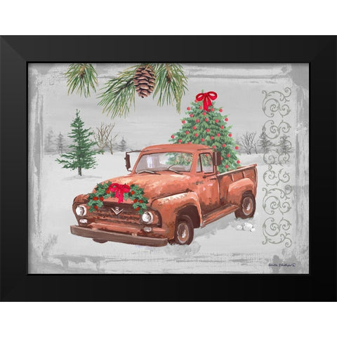 Old Orange Truck Black Modern Wood Framed Art Print by Phillips, Anita